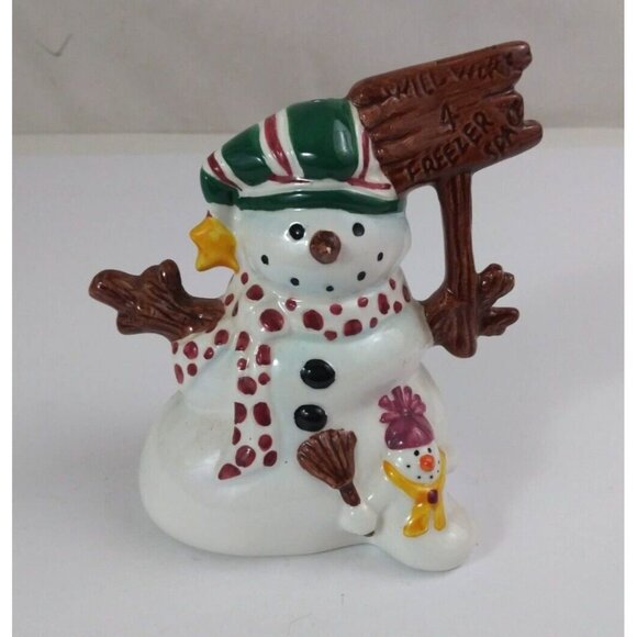 Vintage Winter By Leslie Beck JC Penny Christmas Snowmen Salt & Pepper Shakers - Picture 3 of 13